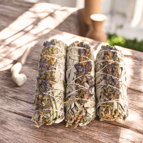 Buchet Salvie Alba California cu Lavanda 10-11 cm- Pacea si Purificarea [4]