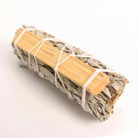 Claritate Mentala si Focus - Buchet Salvie Alba California cu lemn Palo Santo – Purificare si Energie Pozitiva