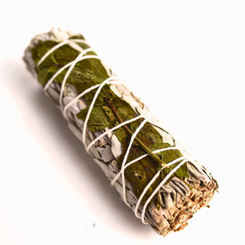Claritate Mentala si Focus - Buchet Salvie Alba California cu Menta - Purificare si Revitalizare