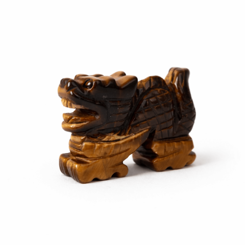 Cristale și Pietre Semiprețioase - Dragon Energetic din Ochi de Tigru – Stabilitate si Forta Interioara