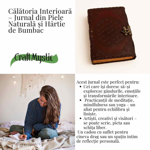 Calatorie interioara – Jurnal din piele naturala cu pietre 7 chakre si hartie de bumbac [3]