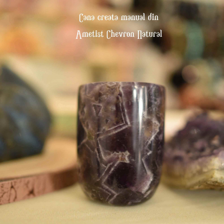 Pahar din Cristal de Ametist Chevron Sculptat Manual Capacitate de 200ml Experienta Spirituala in Fiecare Inghititura [2]