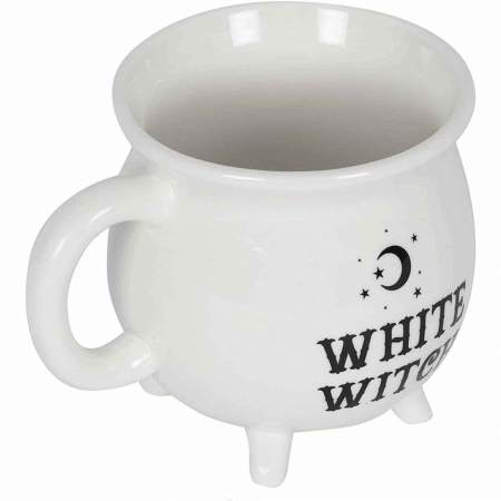 Cana Alba "White witch" in Forma de Ceaun Magic - Inscrisa cu "Vrajitoarea Alba" - Cadoul Perfect pentru Iubitorii de Magie [3]