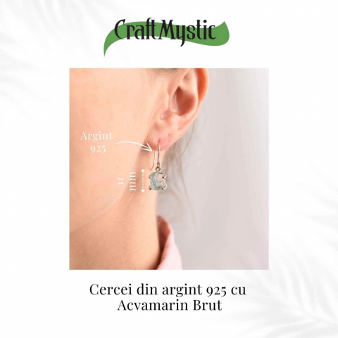 Cercei Argint 925 cu Acvamarin Brut - Energie si Claritate [4]