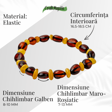 Bratara Chihlimbar Galben si Maro-Rosiatic – Caldura, Protectie si Energie Solara Echilibrata [3]