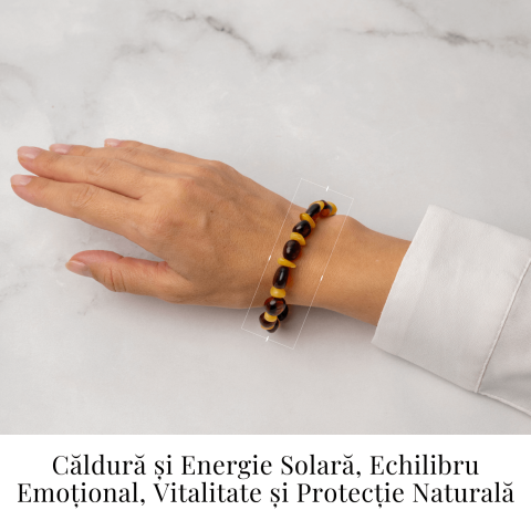 Bratara Chihlimbar Galben si Maro-Rosiatic – Caldura, Protectie si Energie Solara Echilibrata [1]