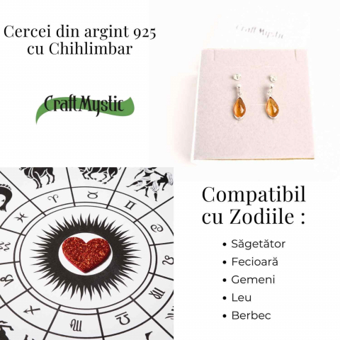 Cercei Argint 925 cu Chihlimbar - Eleganta si Protectie Naturala [3]