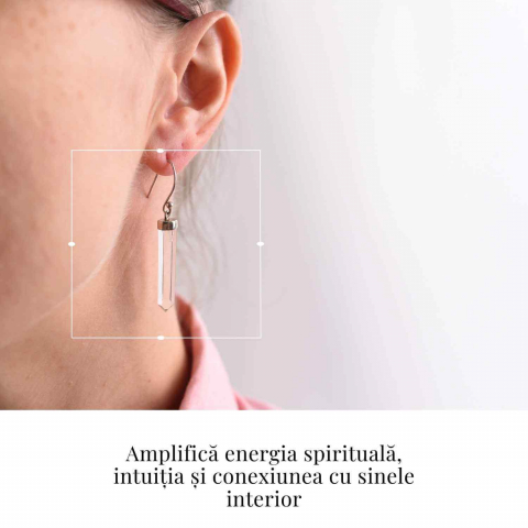 Cercei Argint 925 cu Cuart Lemurian Brut - Energie si Claritate [1]