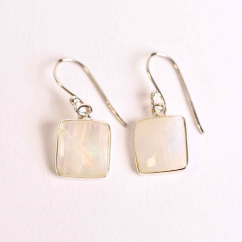 Cercei Argint 925 cu Piatra Lunii Curcubeu Patrat – Intuitie si Echilibru Emotional [5]