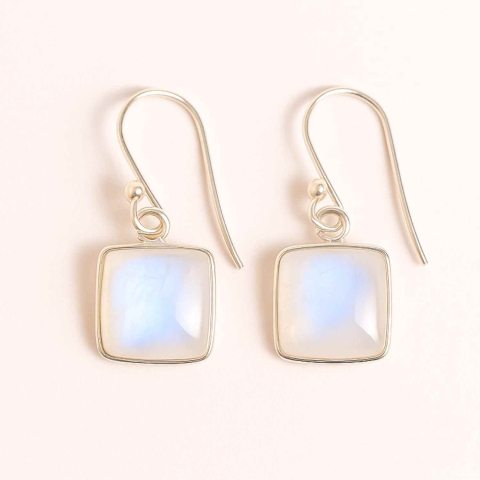 Cercei Argint 925 cu Piatra Lunii Curcubeu Patrat – Intuitie si Echilibru Emotional [0]