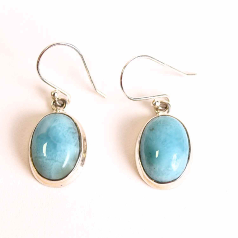 Varsator - Cercei Argint 925 cu Larimar Oval – Armonie si Linstire Interioara