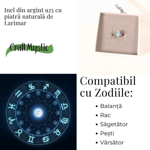 Inel Argint 925 cu Larimar in Forma de Lacrima – Liniste si Claritate Interioara [4]