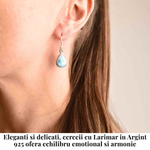 Cercei Argint 925 cu Larimar Lacrima – Calm si Purificare Emotionala [1]