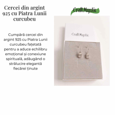 Cercei argint 925 cu Piatra lunii Curcubeu Fatetat [3]