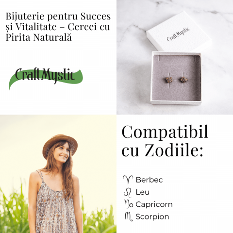 Cercei cu Pirita bruta – Abundenta, incredere si protectie energetica [4]