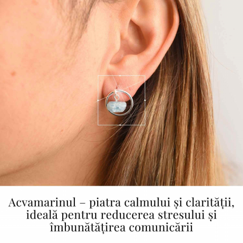Cercei cu Acvamarin Brut – Calm si Claritate Mentala [1]