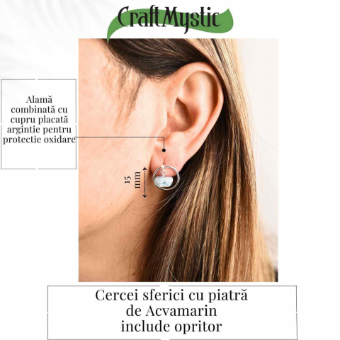 Cercei cu Acvamarin Brut – Calm si Claritate Mentala [3]