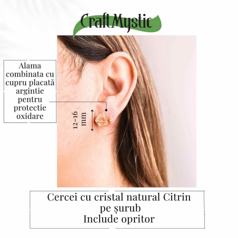 Cercei cu Citrin Brut – Energie Pozitiva si Abundenta [3]