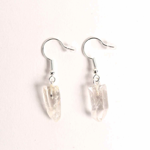 Claritate Mentala si Focus - Cercei Argintii cu Cristal de Stanca, Claritate si Eleganta Naturala