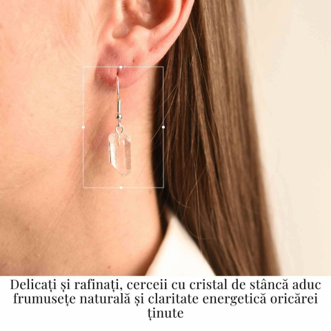 Cercei Argintii cu Cristal de Stanca, Claritate si Eleganta Naturala [1]