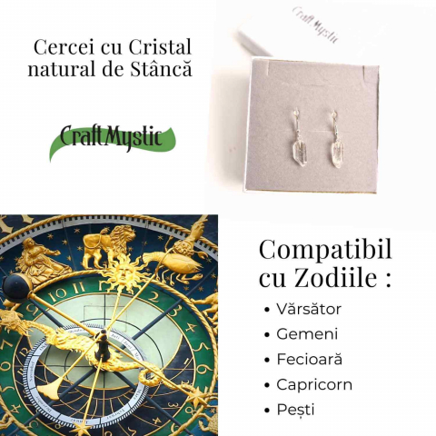 Cercei Argintii cu Cristal de Stanca, Claritate si Eleganta Naturala [4]