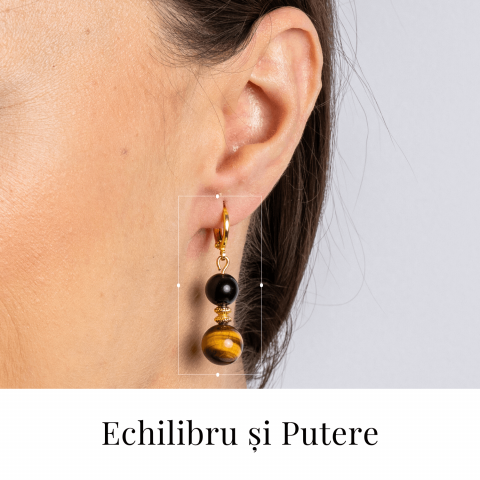 Echilibru si Putere – Cercei cu Ochi de Tigru si Obsidian [1]