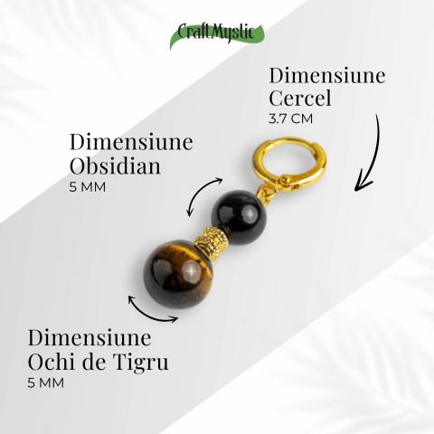 Echilibru si Putere – Cercei cu Ochi de Tigru si Obsidian [3]