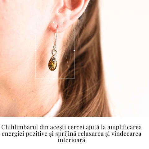 Cercei din Argint 925 cu Chihlimbar - Simbolul Infinit pentru Echilibru si Eleganta [1]