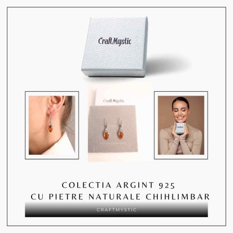 Cercei Argint 925 cu Chihlimbar - Protectie si Eleganta Naturala [5]