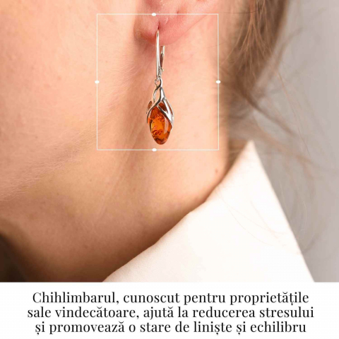 Cercei Argint 925 cu Chihlimbar - Protectie si Eleganta Naturala [1]