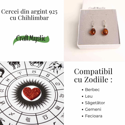 Cercei Ovali din argint 925 cu Chihlimbar Natural – Protectie si Eleganta [4]