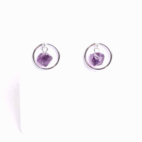 Cercei cu Ametist Brut – Calm si Claritate Spirituala [6]