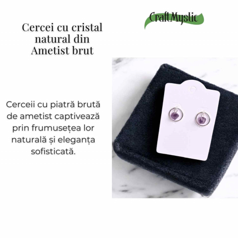 Cercei cu Ametist Brut – Calm si Claritate Spirituala [2]