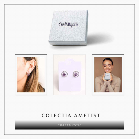 Cercei cu Ametist Brut – Calm si Claritate Spirituala [5]