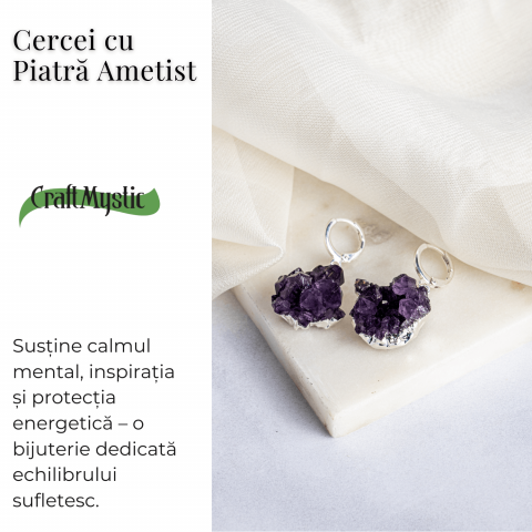 Cercei ametist pentru intuitie si liniste – Cristale naturale cu vibratie spirituala [3]