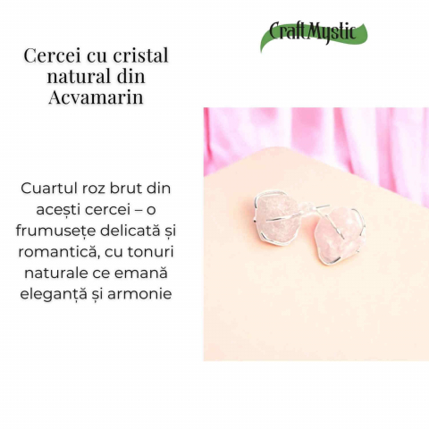 Cercei cu Cuart Roz Brut – Iubire si Vindecare Emotionala [3]