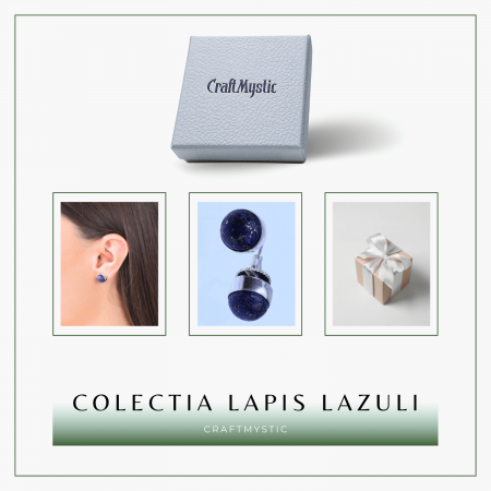 Cercei Eleganti cu Lapis Lazuli Natural, pentru claritate mentala si intelepciune [7]