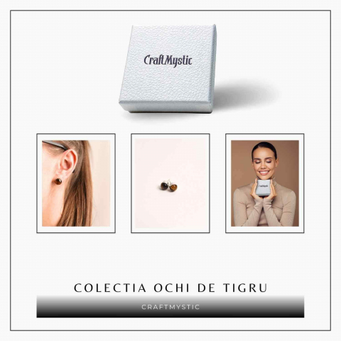 Cercei Eleganti cu Ochi de Tigru Natural - Protectie si incredere [5]