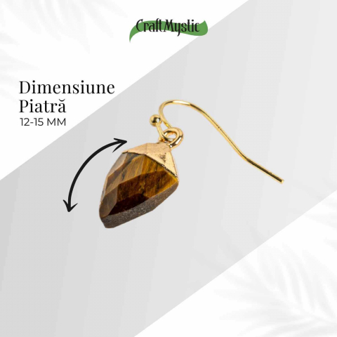 Cercei Eleganti cu Ochi de Tigru Natural Fatetat - Protectie si Claritate [3]