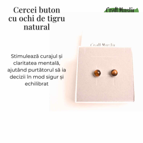 Cercei Eleganti cu Ochi de Tigru Natural - Protectie si incredere [4]