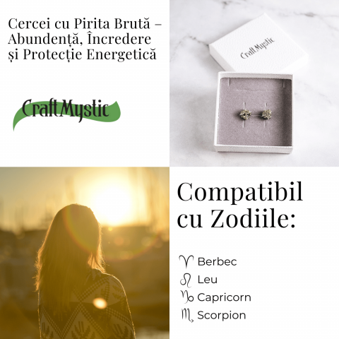 Cercei cu Pirita bruta – Abundenta, incredere si protectie energetica [3]