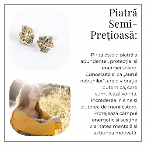 Cercei cu Pirita bruta – Abundenta, incredere si protectie energetica [5]