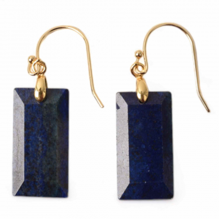 Cercei pietre semipretioase - Cercei cu Pietre Semipretioase Lapis Lazuli forma dreptunghiulara Pentru intelepciune, claritate mentala