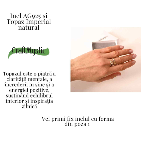 Inel dublu din Topaz Imperial natural si Argint 925 - Echilibru in doua lumini [2]
