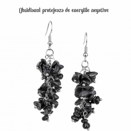 Cercei Sofisticati cu Obsidian - Protectie Energetica si Eleganta Moderna [3]