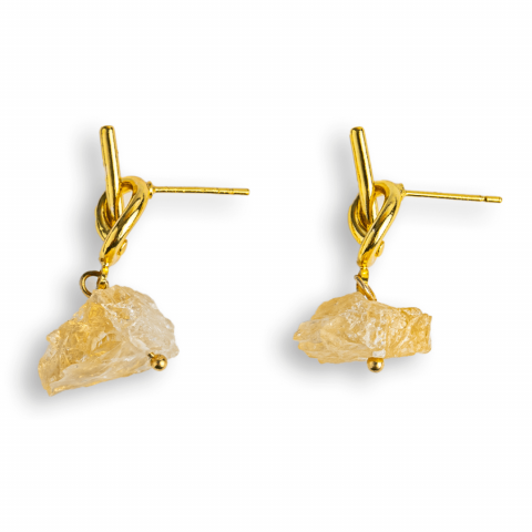 Creativitate si Inspiratie - Talisman al Abundentei – Cercei cu Citrin si Nod Elegant