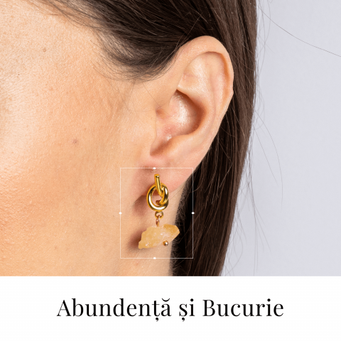 Talisman al Abundentei – Cercei cu Citrin si Nod Elegant [1]