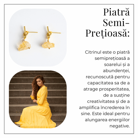 Talisman al Abundentei – Cercei cu Citrin si Nod Elegant [5]