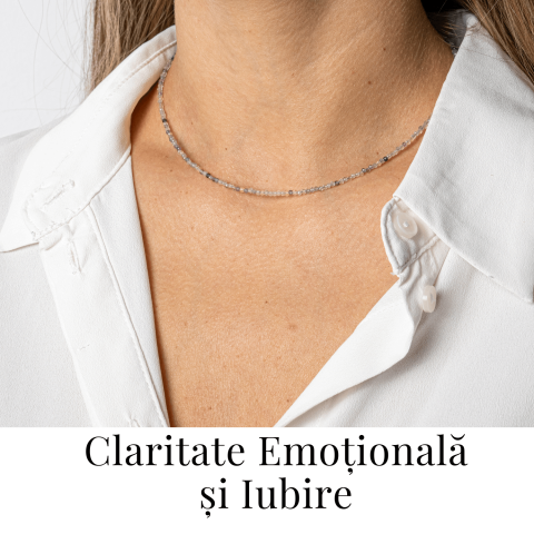 Echilibru si Claritate – Choker din Otel Inoxidabil cu Fluorit Multicolor Natural Fatetat 2.5MM [1]