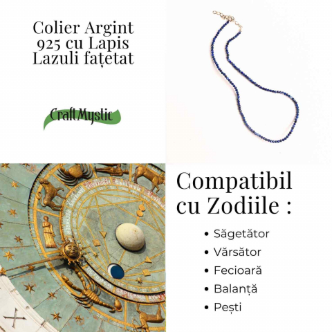 Claritate si Adevar Interior – Colier din Argint 925 cu Lapis Lazuli Fatetat [3]